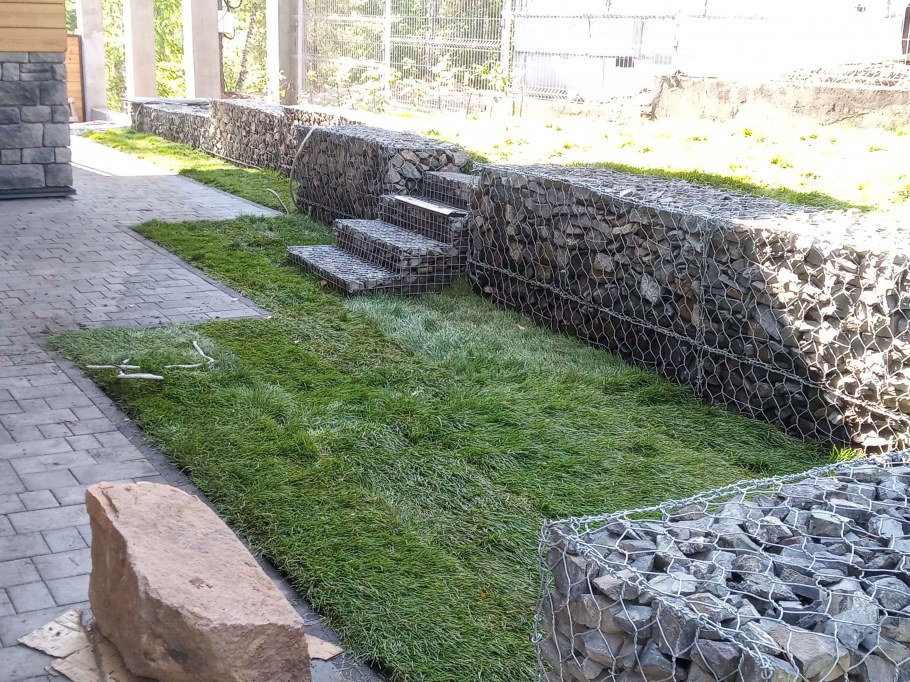 Подпорная сен из габиона