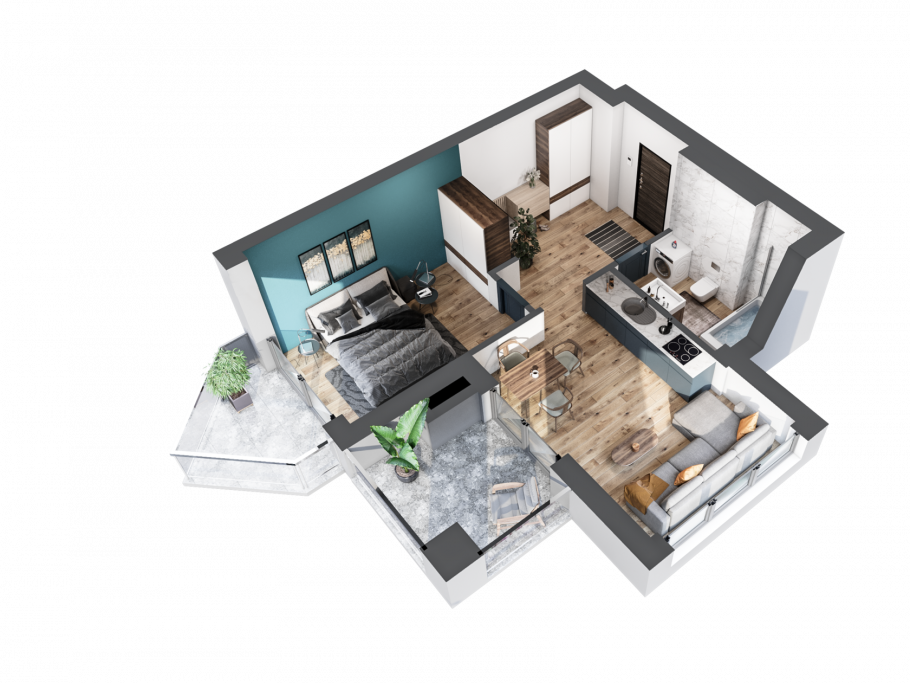 3d визуализация интерьера квартиры