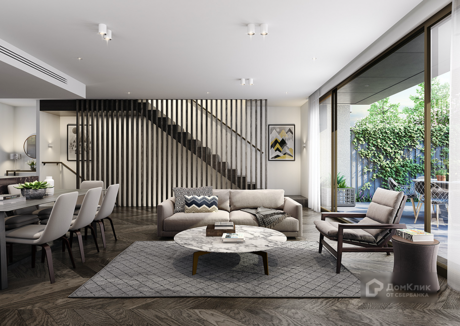 3д визуализация интерьера гостиной