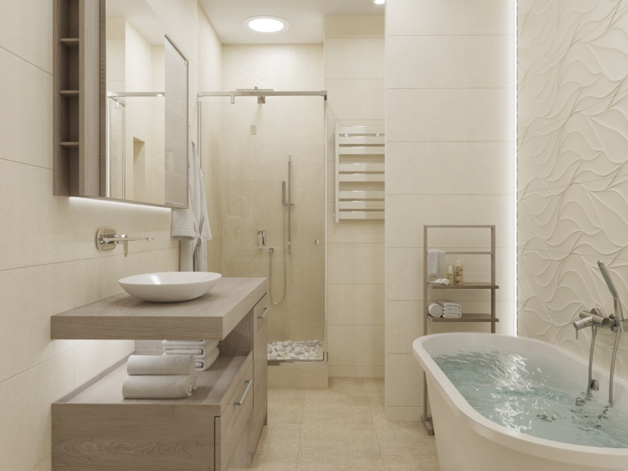 Светлые Ванные комнаты