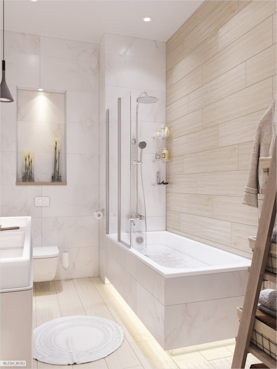 Ванная в пастельных тонах