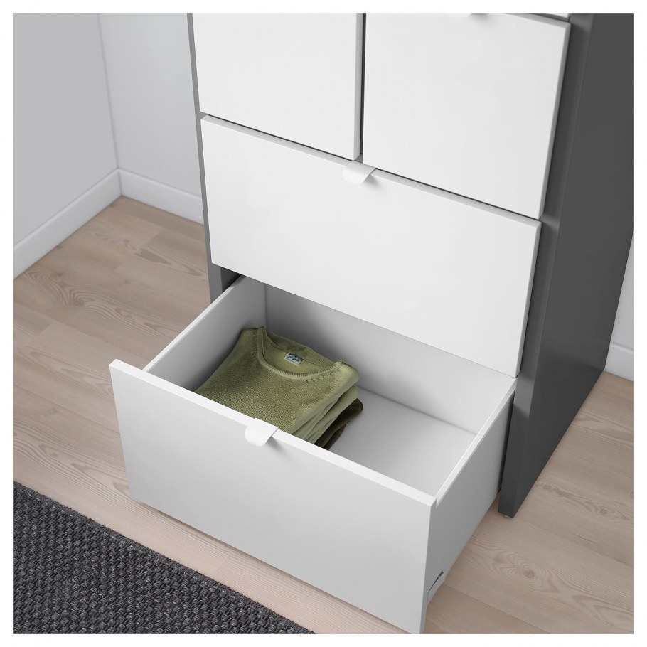 VISTHUS ВИСТХУС гардероб, серый/белый122x59x216 см