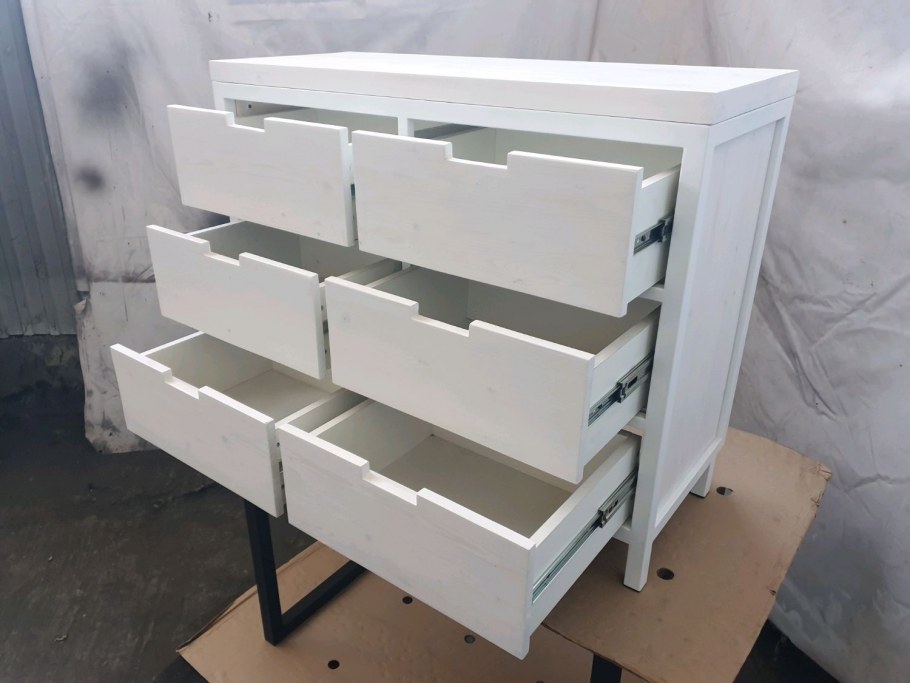 VISTHUS ВИСТХУС комод с 6 ящиками, серый/белый63x126 см