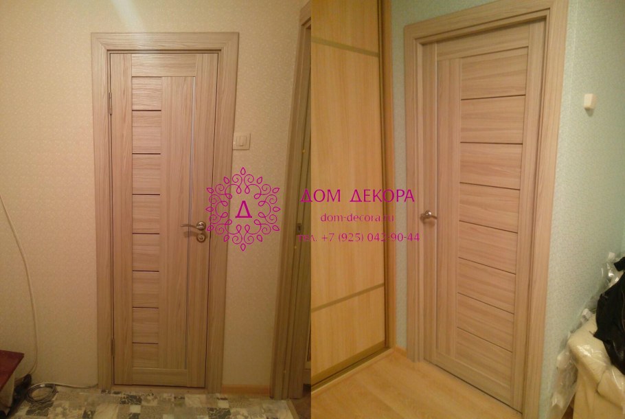 Двери межкомнатные капучино мелинга в интерьере 17х