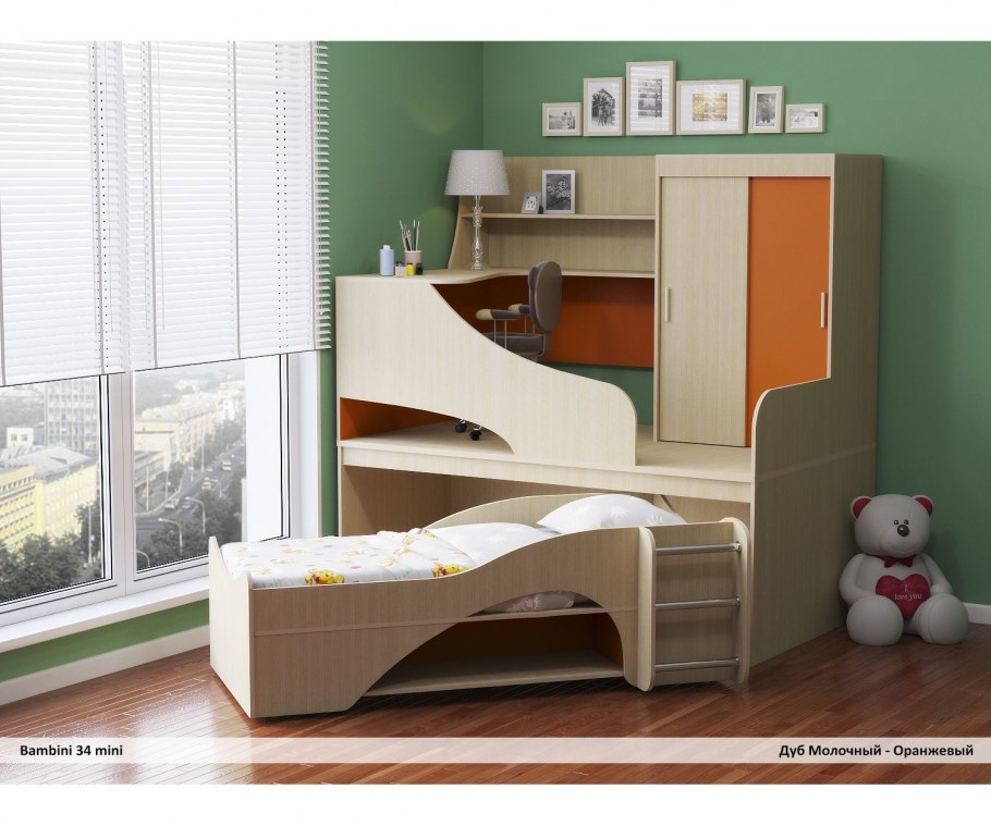 Бамбини 34 кровать подиум