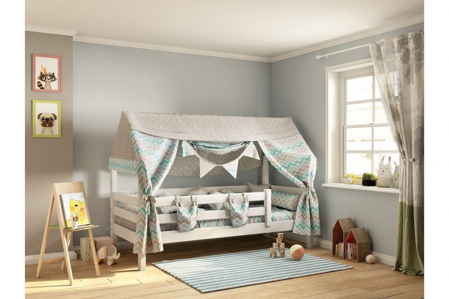 Спальный гарнитур с полками над кроватью