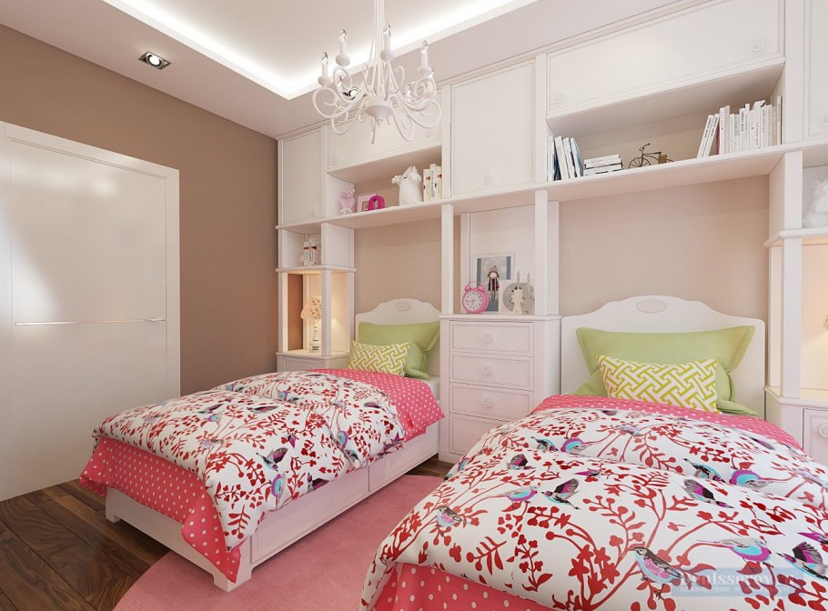 Детская комната для двух девочек 15 кв м