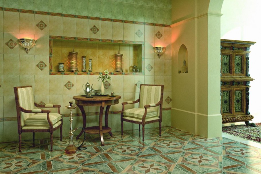 Плитка напольная Византия зеленая