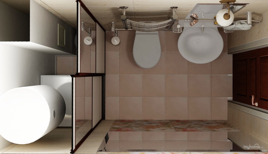Визуализация ванной комнаты вид сверху