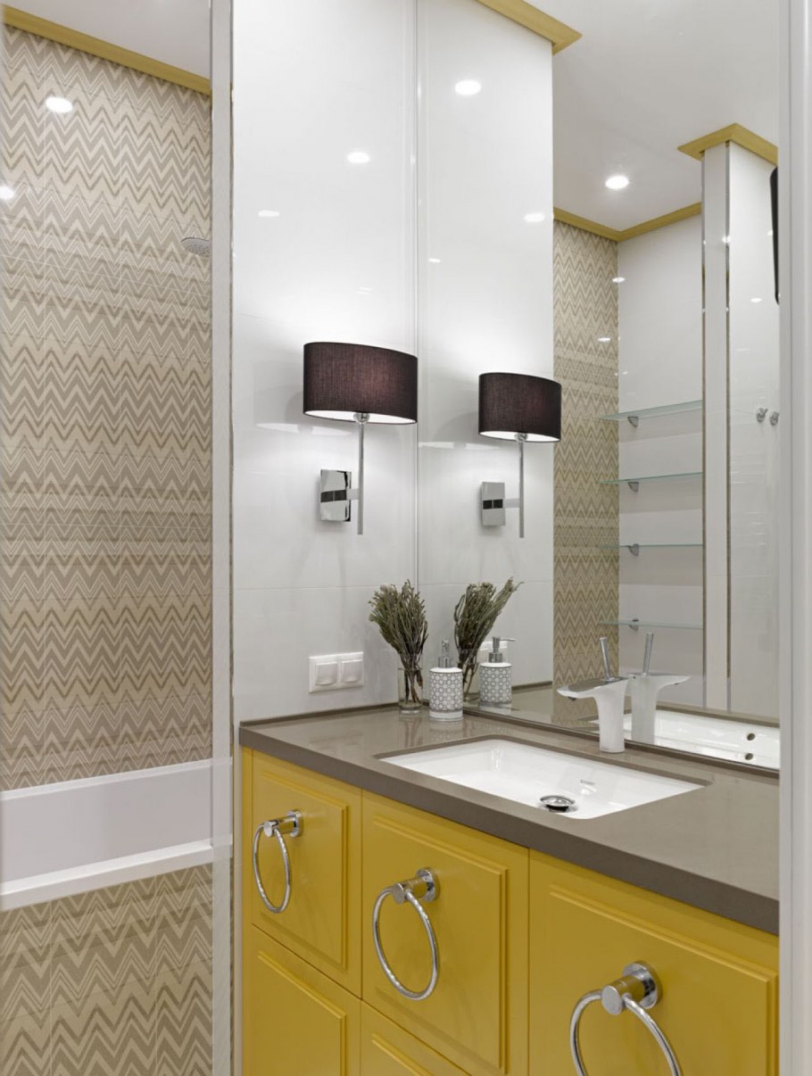 Интерьер ванной с венткоробом