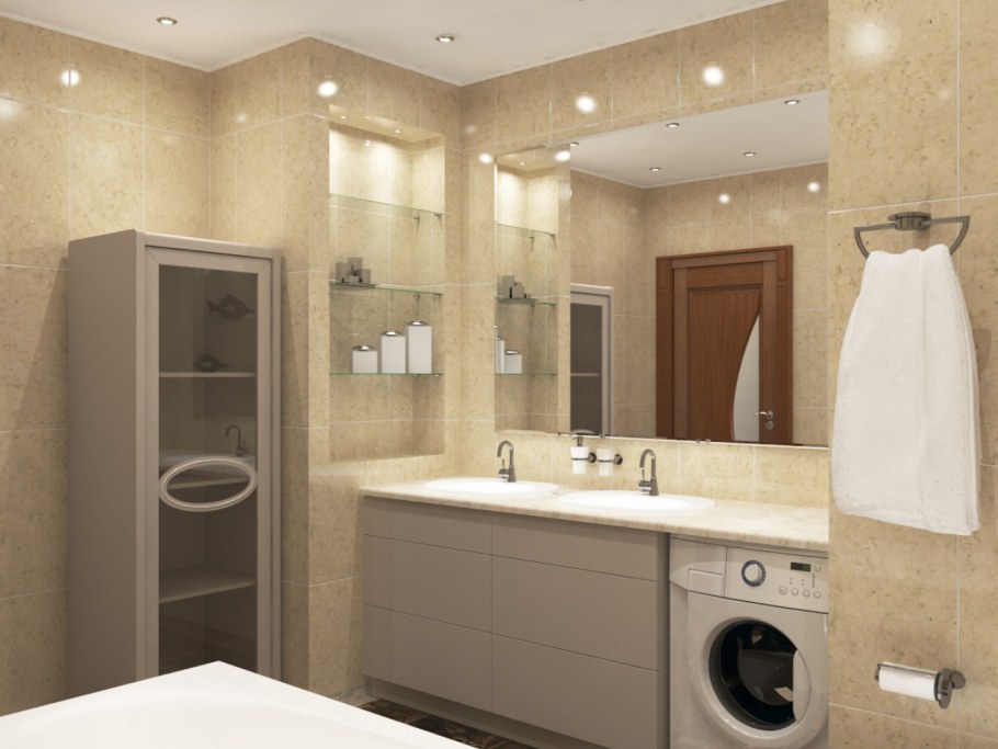 Ванная комната с выступом