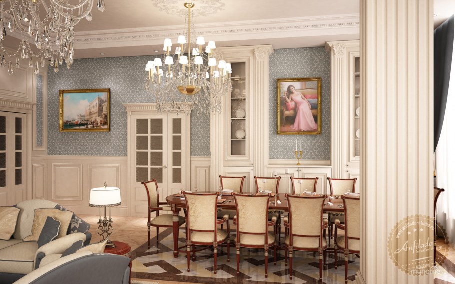 Квартира в стиле арт деко светлые тона