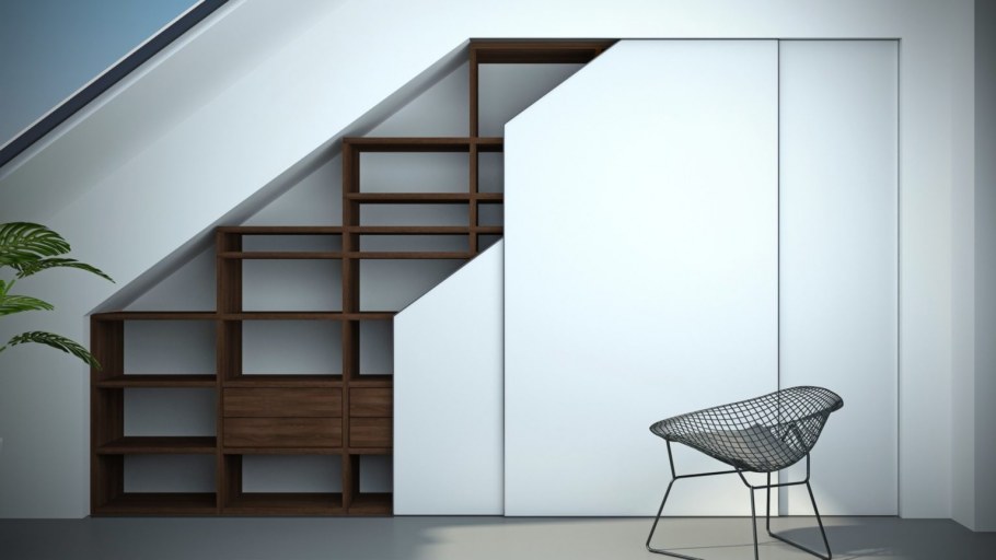 Встроенные шкафы на мансарде