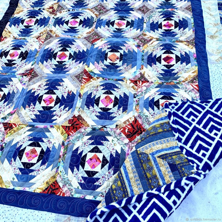 Коврик пэчворк из джинсы