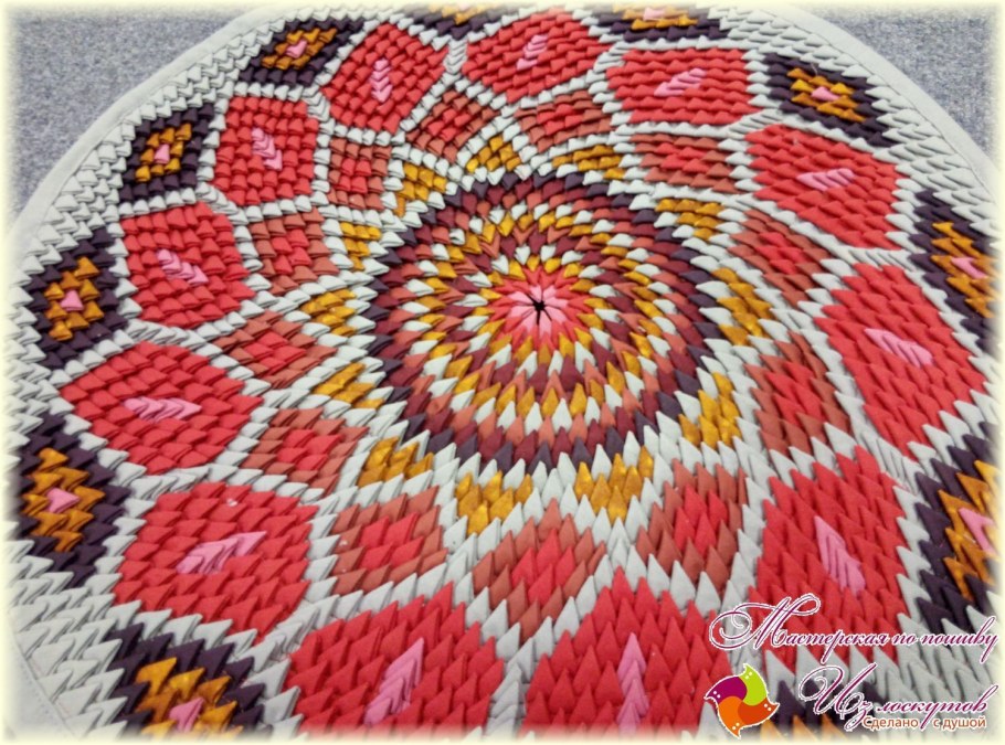 Круглый лоскутный коврик