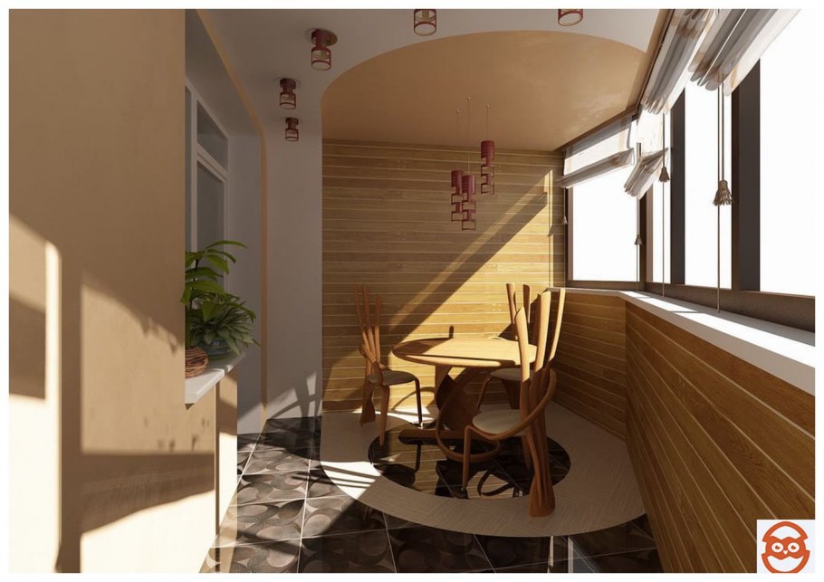 Необычный балкон внутри