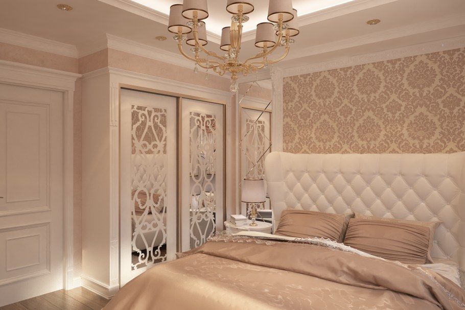 Стильная спальня в светлых тонах