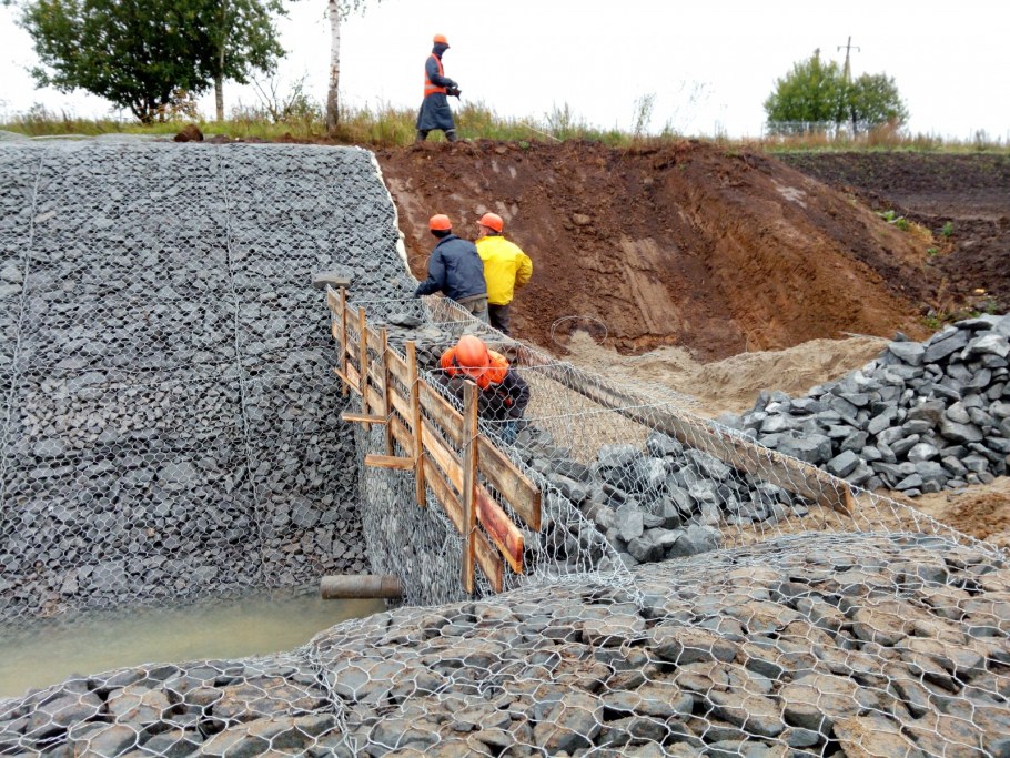 Берегоукрепление габионами технология