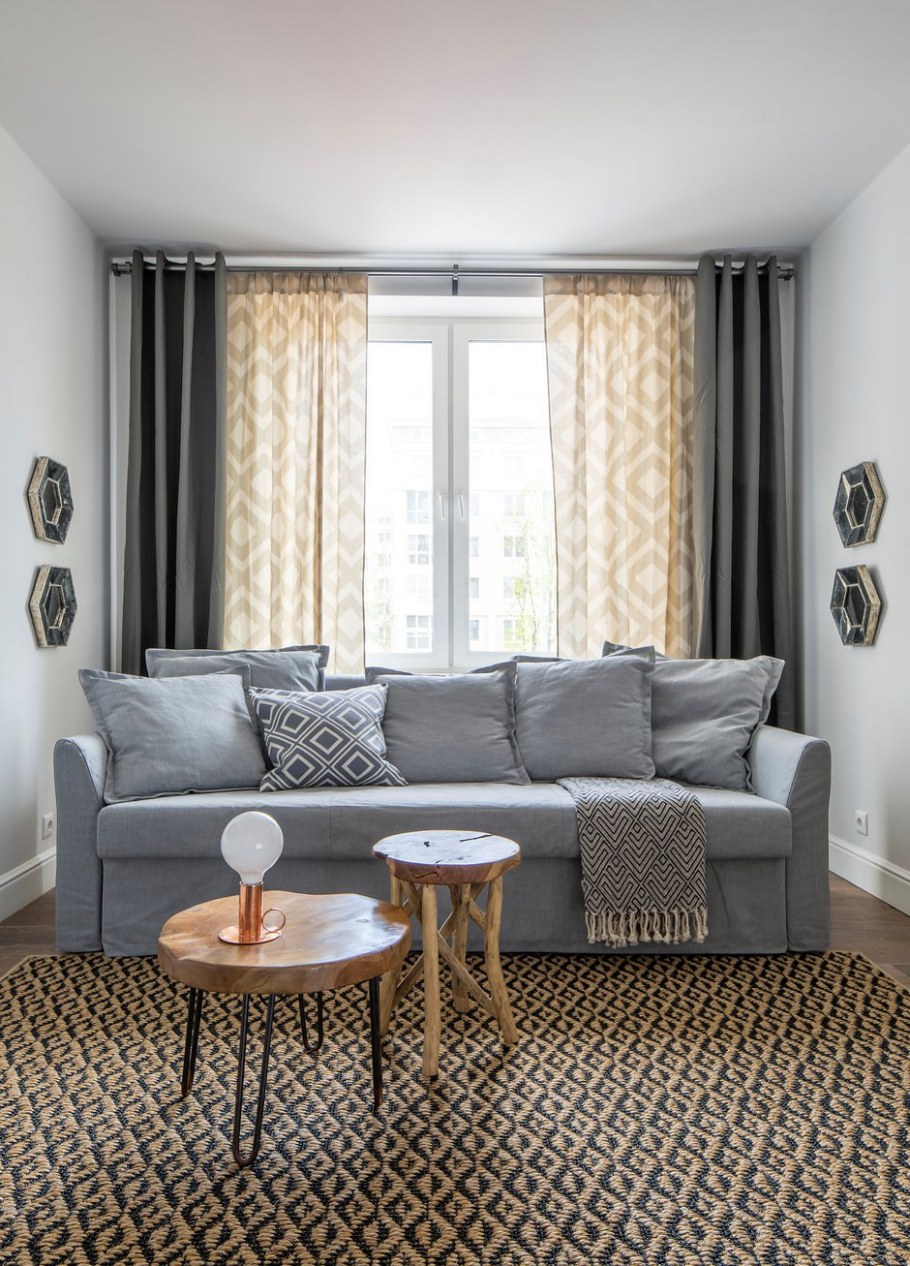 Шторы для гостиной в скандинавском стиле