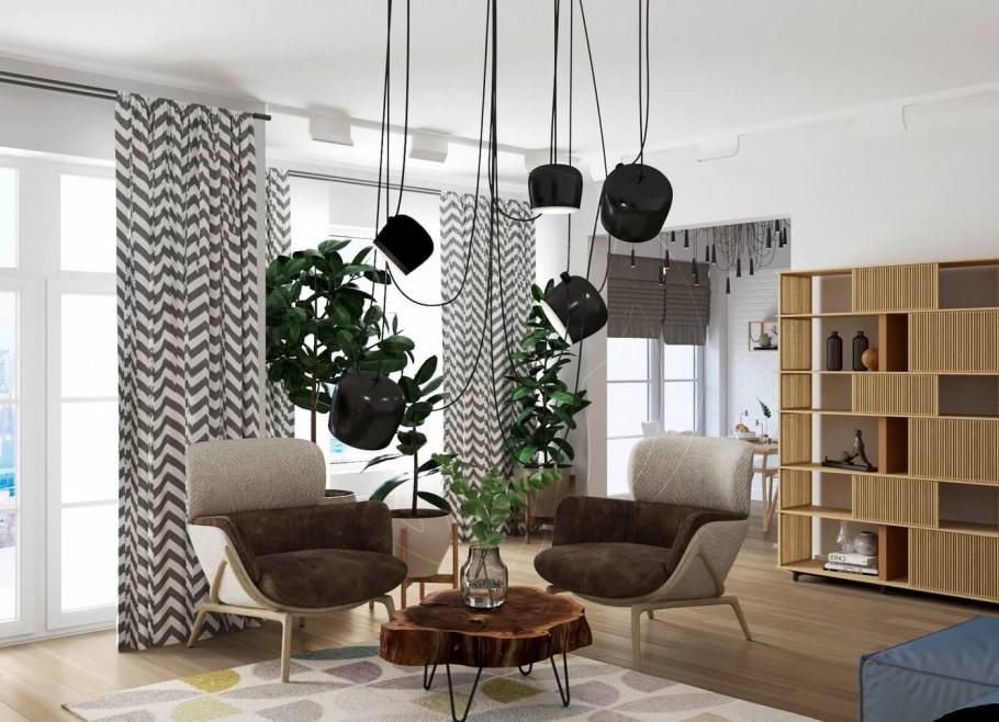 Скандинавский стиль ткани в интерьере