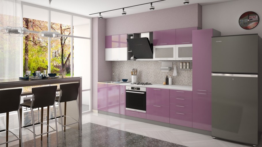 ДСВ кухня олива сирень