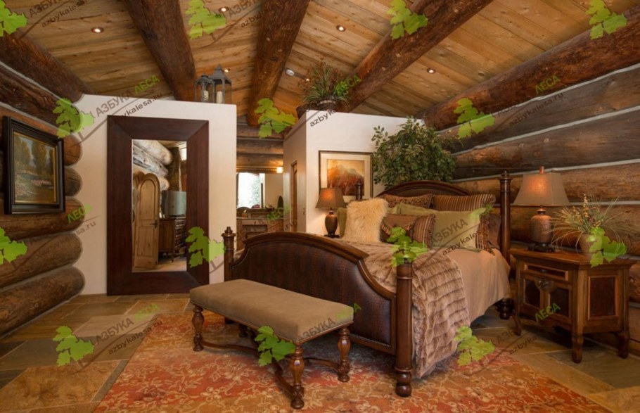 Потолочные балки в бревенчатом доме