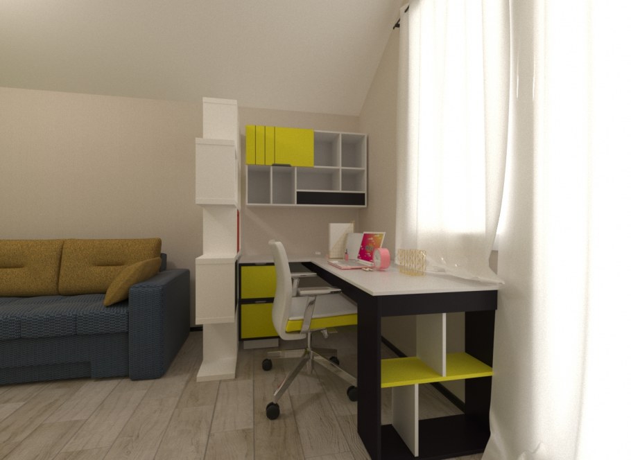 Уголок для школьника в однокомнатной квартире