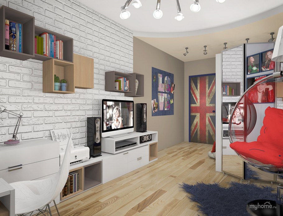 Интерьер подростковой комнаты для девочки 15 лет лофт