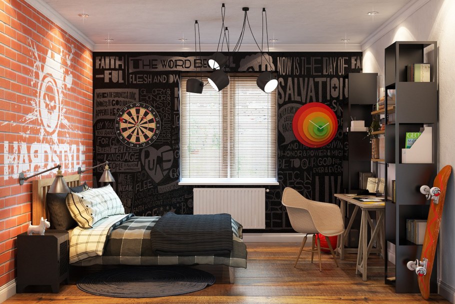 Комната для подростка мальчика лофт