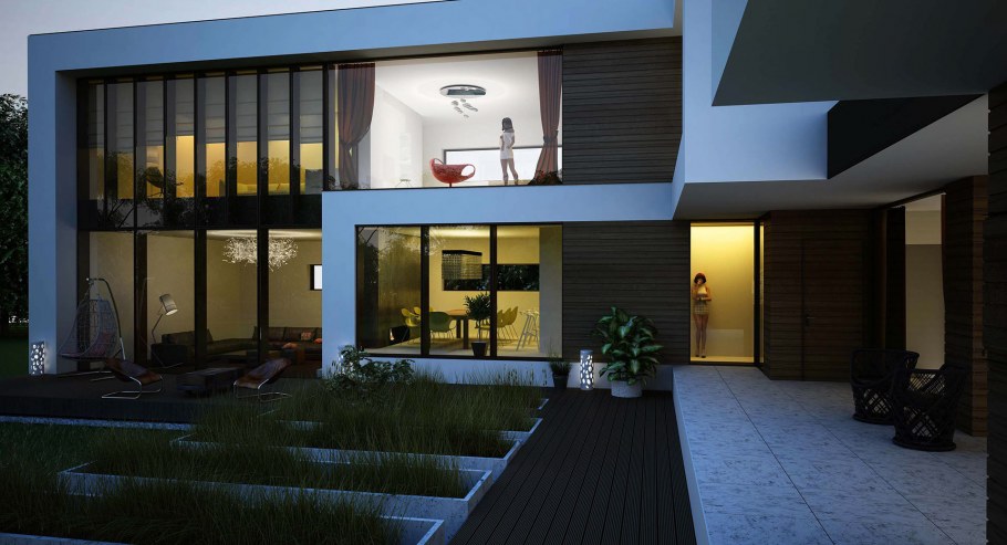 Ресторан фасад в стиле хайтек