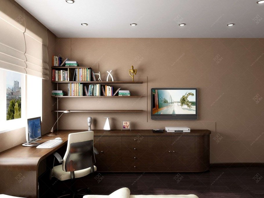 Компьютерный стол в нише