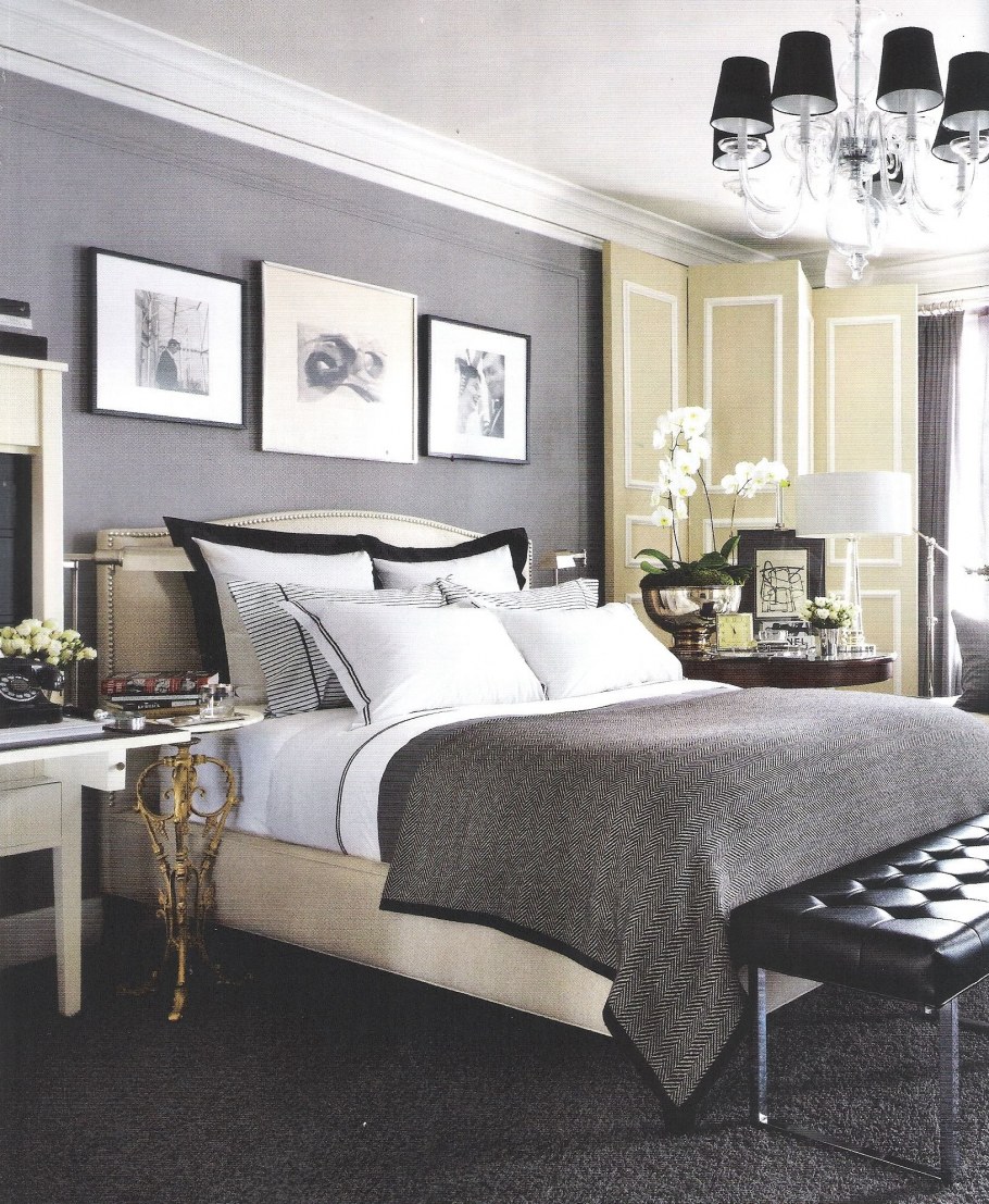 серый цвет сочетание в интерьере в спальне