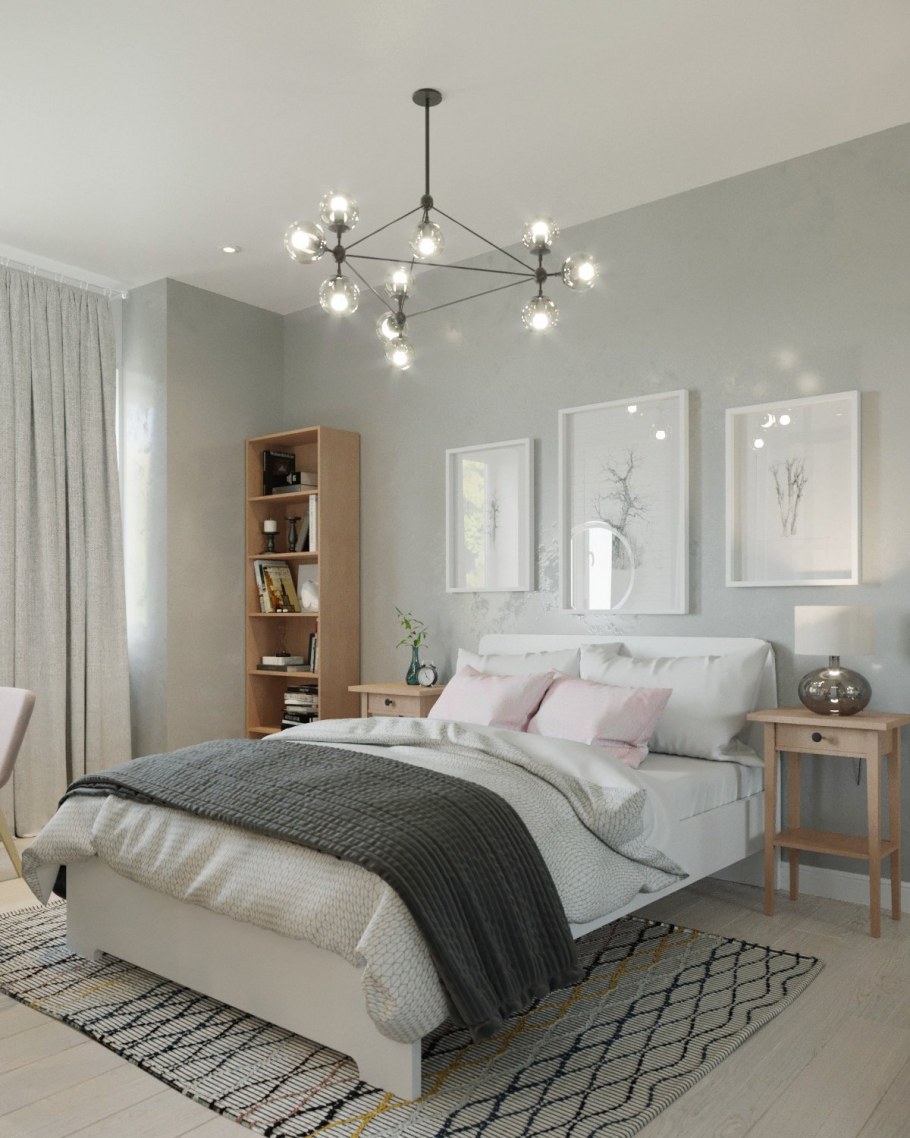 Серая спальня Сканди