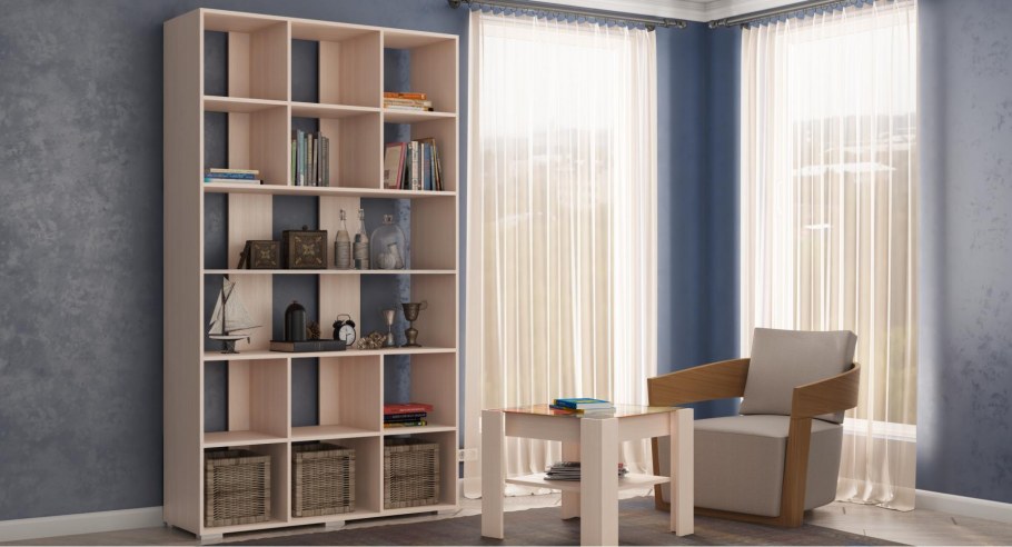 Угловой книжный стеллаж