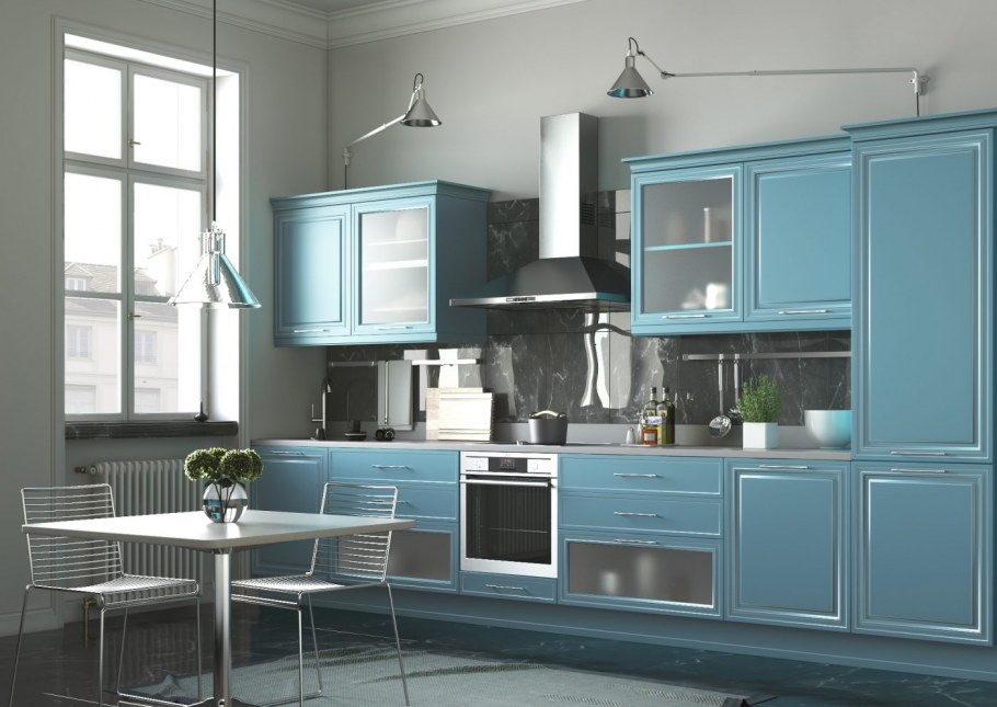 RAL 5024 Pastel Blue фасад кухни