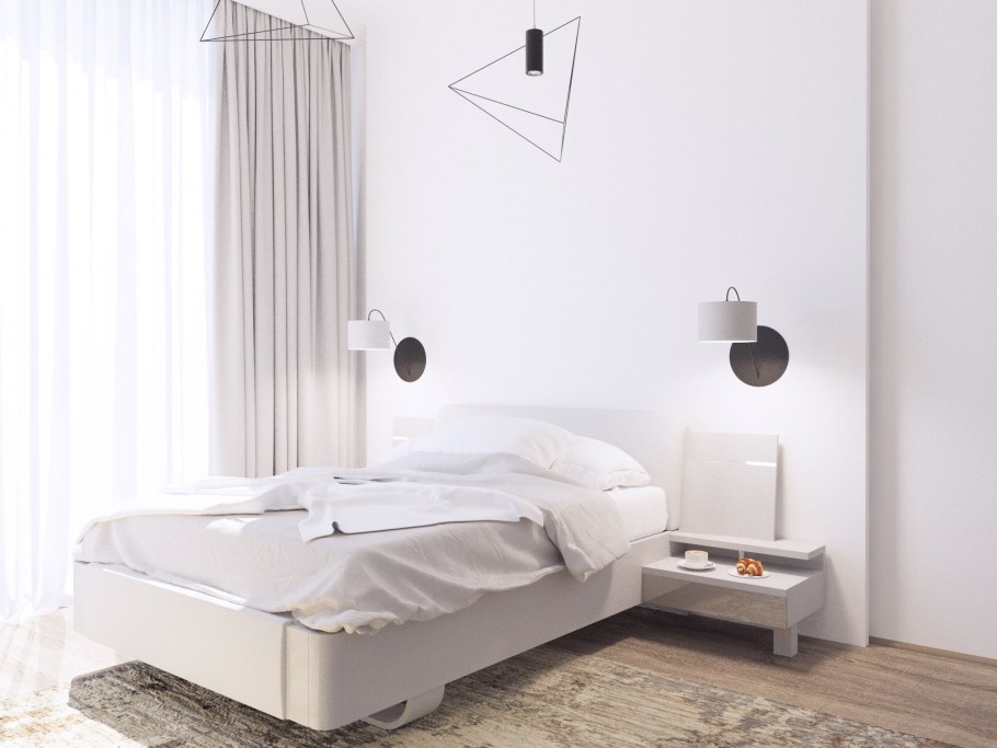 Белая спальня Минимализм