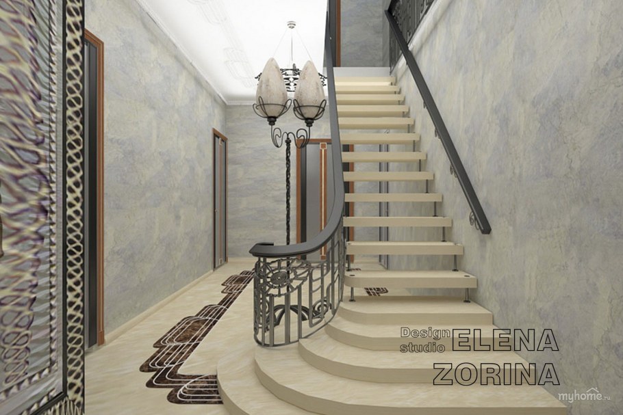 Ограждение лестницы в стиле ар деко