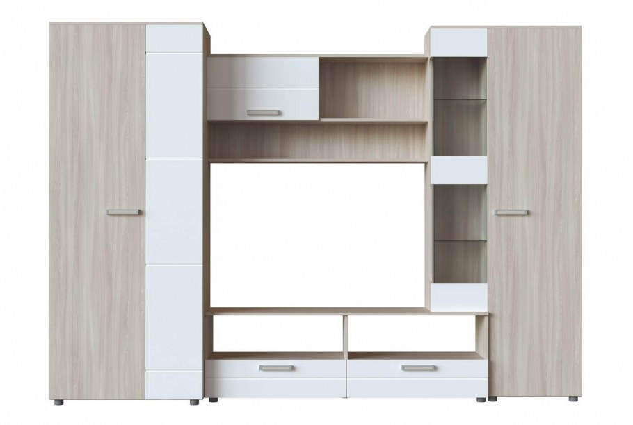 Гостиная Флоренция 5 дуб сонома / белый глянец