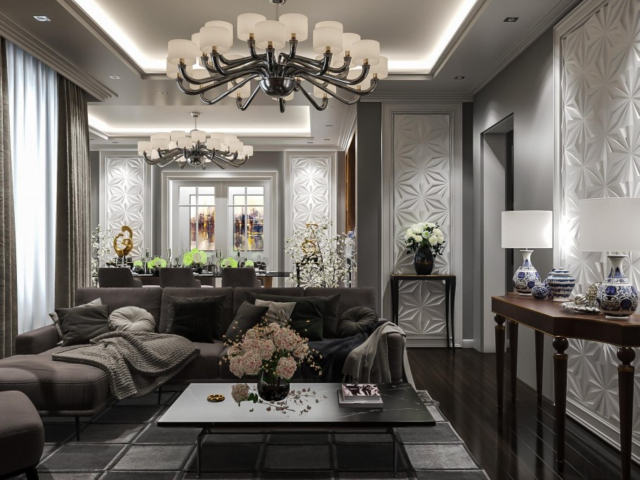 Интерьер гостиной премиум класса