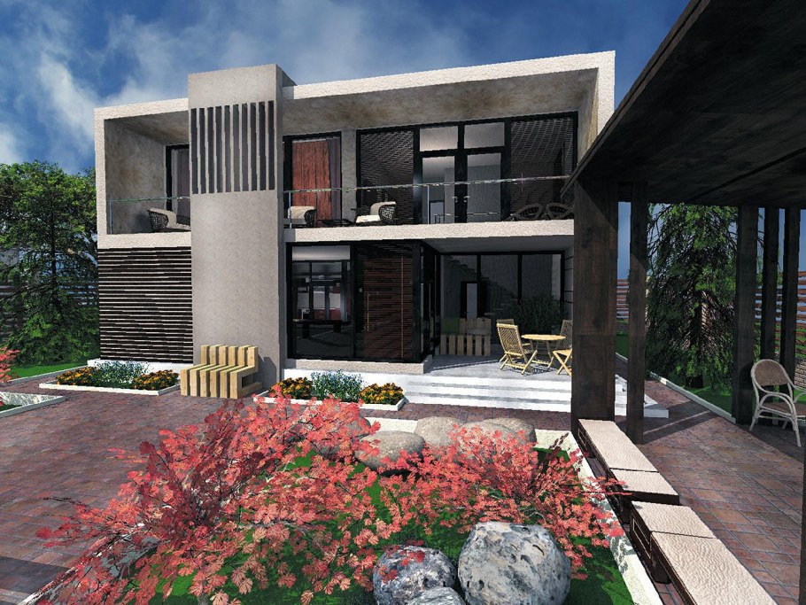 Частный дом в стиле конструктивизм