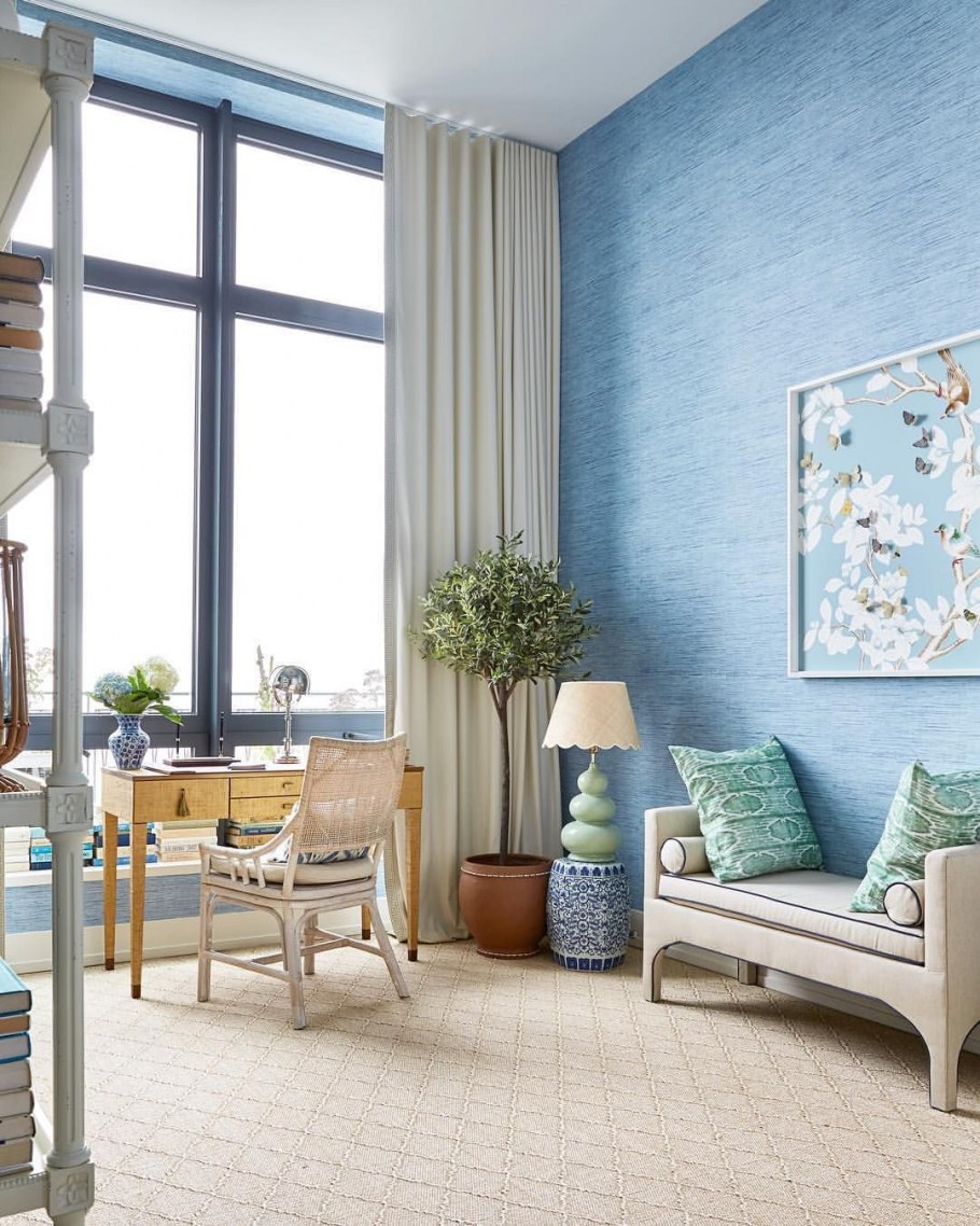 Гостиная в бирюзовом цвете