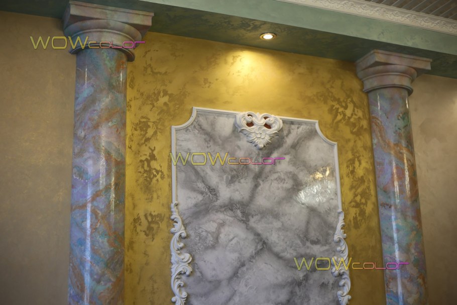 Венецианская штукатурка под мрамор колонны