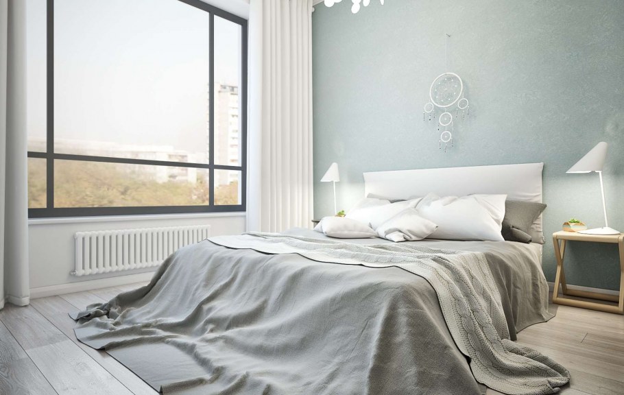 Спальня Скандинавский стиль пастельные тона