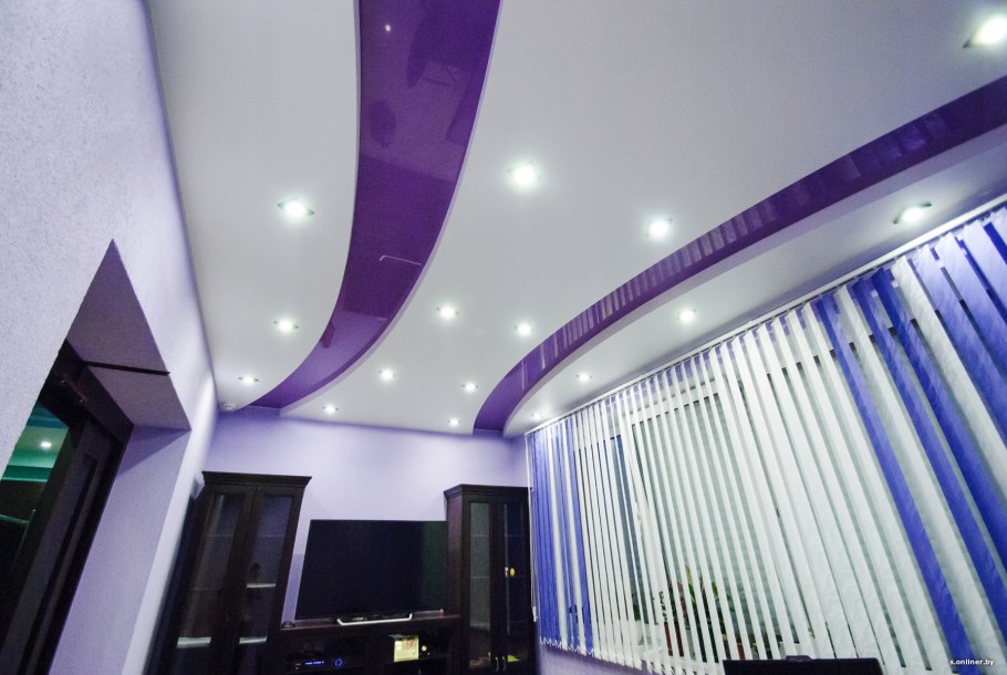 Двухуровневые потолки в интерьере