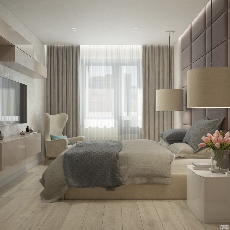 Интерьер комнаты в светлых тонах