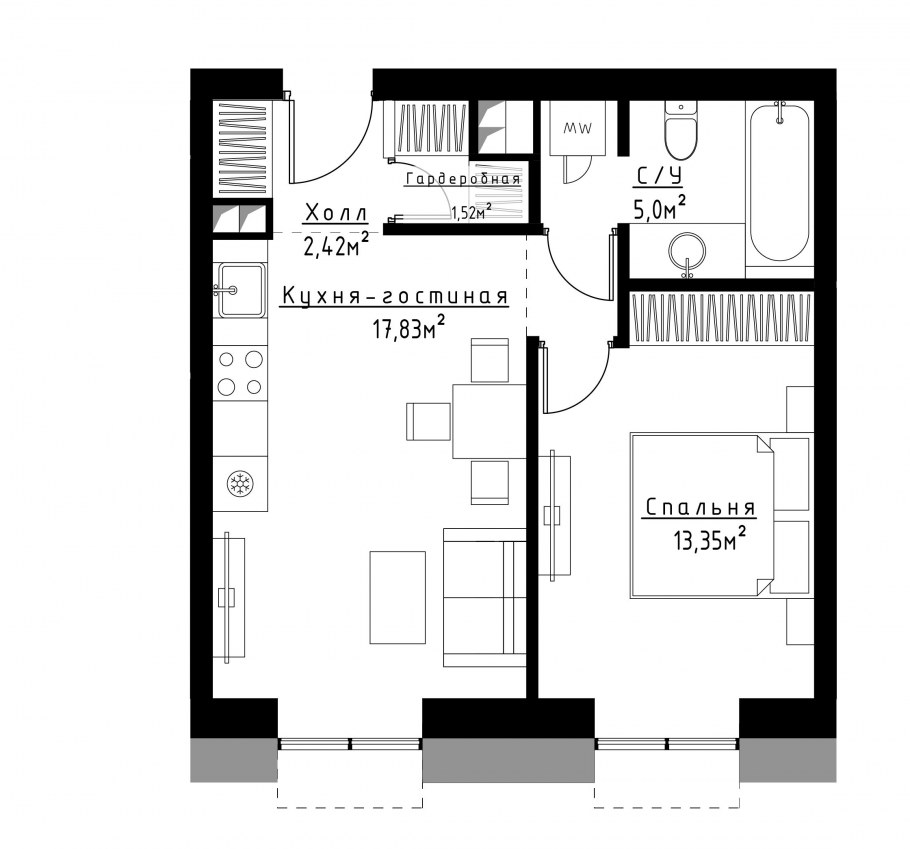 Кухня гостиная современная классика