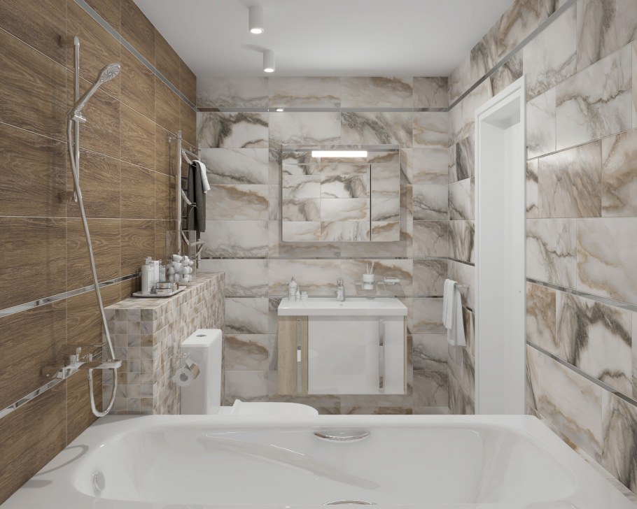 Настенная плитка belleza КАЛАКАТА серая 1250 20x60