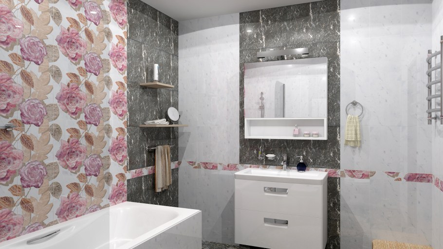 Плитка наcтенная «Помпеи 1т» 27.5х40 см 1.65 м2 цвет черный