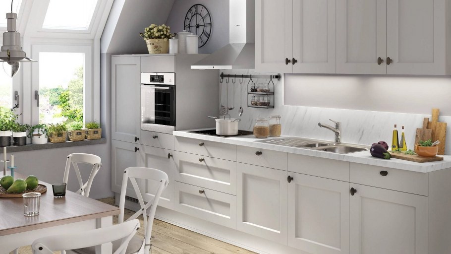 Кухня угловая серая