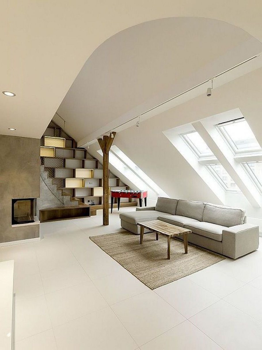 Мансардный этаж интерьер